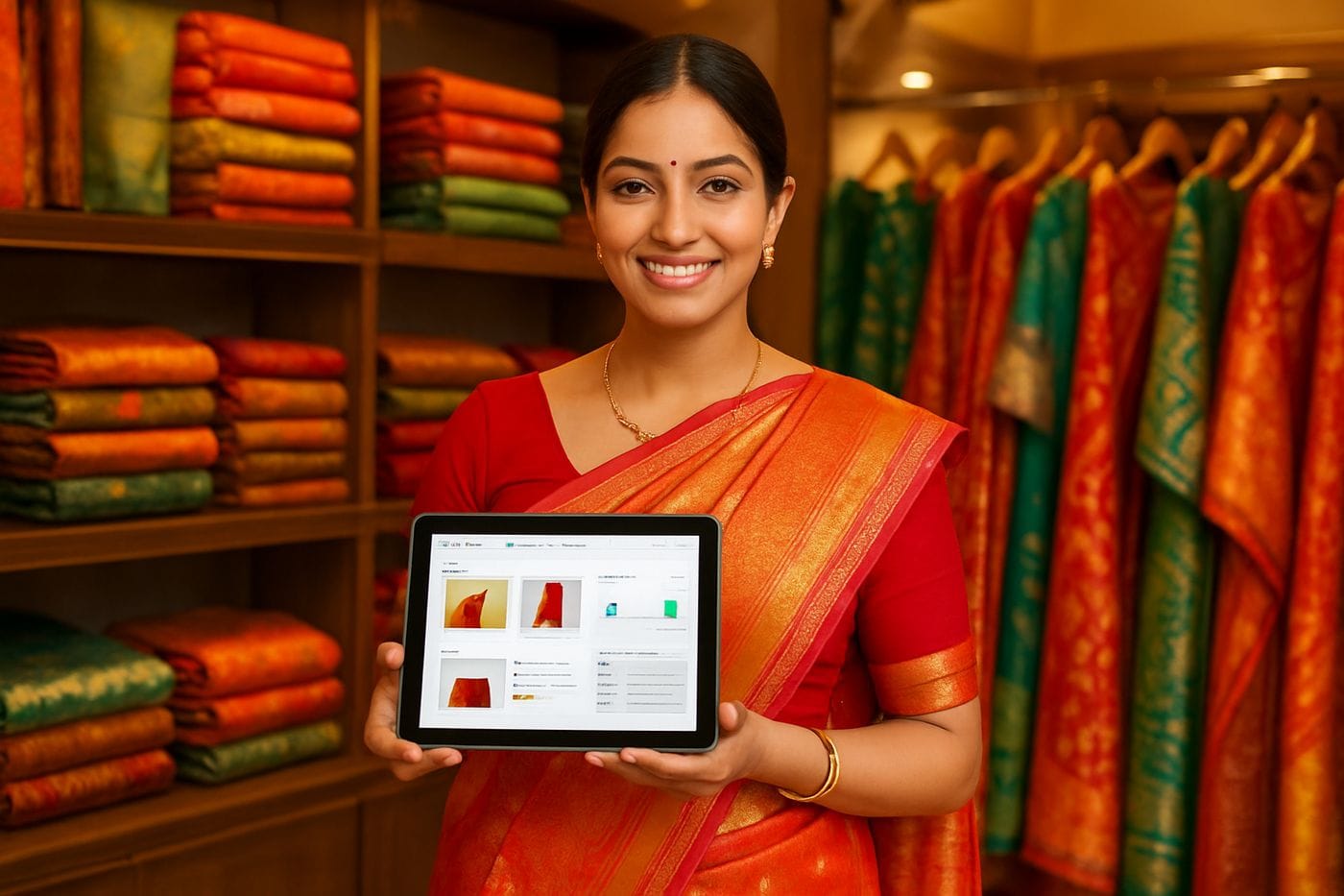How Indian Saree Stores Can Sell Online Without Losing Walk-In Sales - Commmerce retail management India