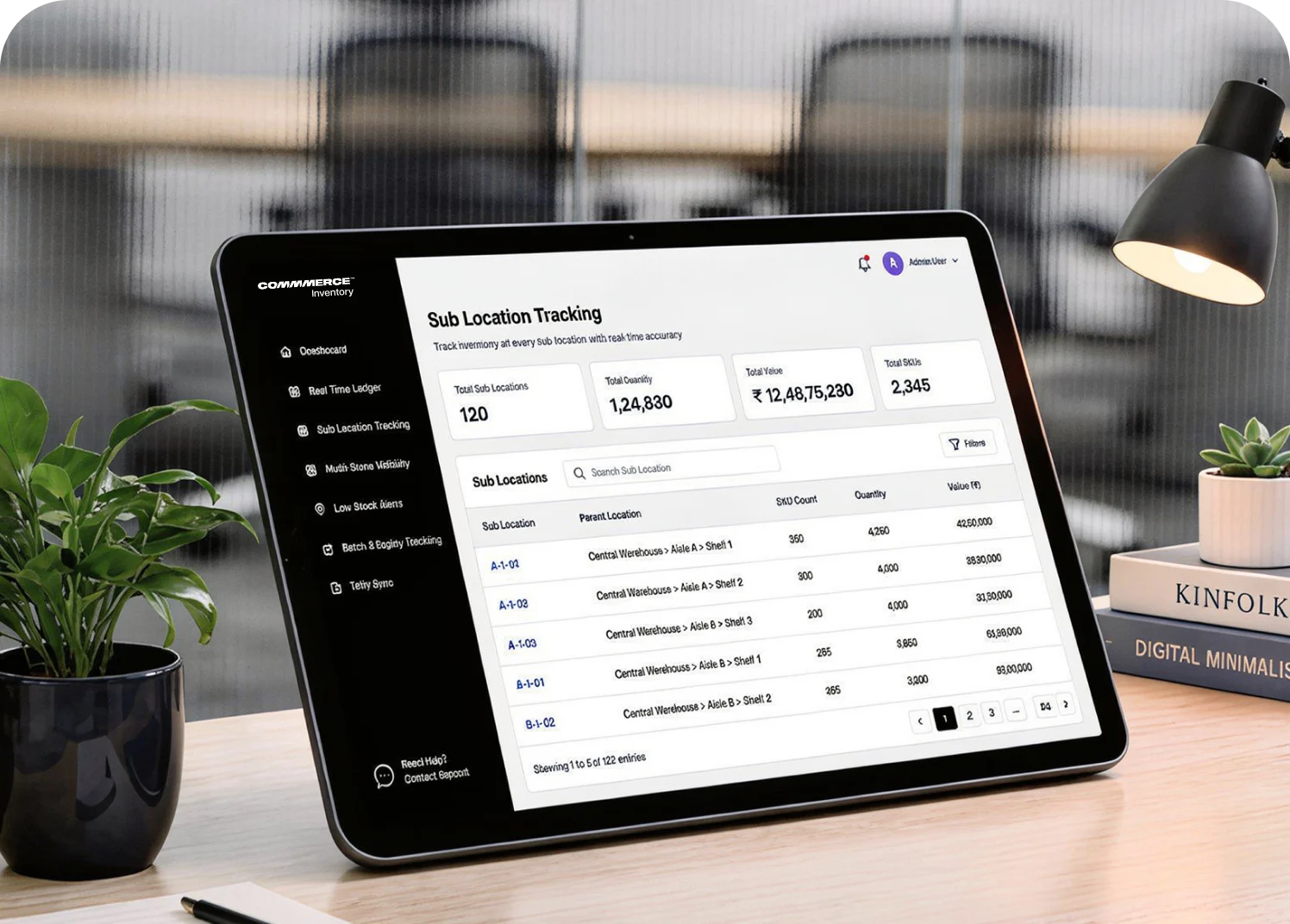 Sub Location Tracking UI on a tablet